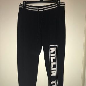 Black and white joggers